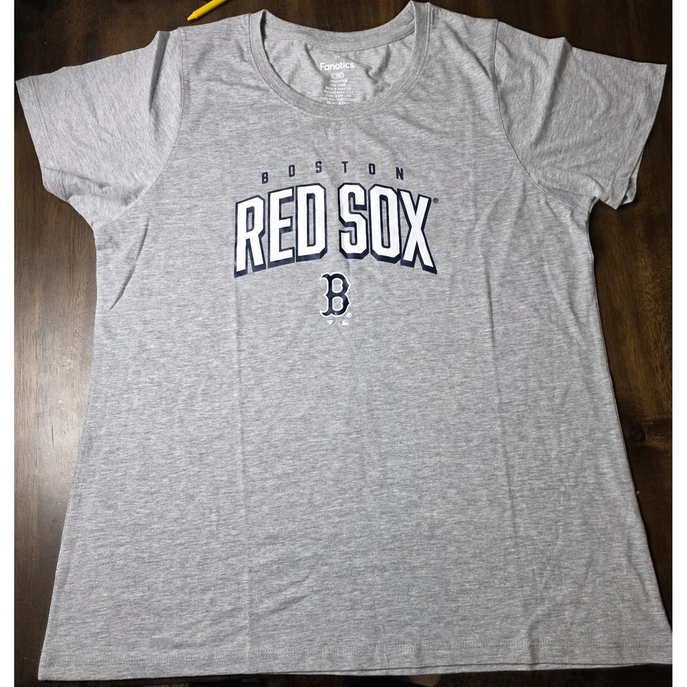 Fanatics Boston Red Sox Women's 1X Gray T Shirt MLB Baseball Plus Size